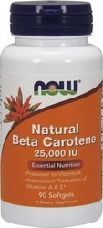 Now Foods Natural Beta Carotene Vitamin for Energy & Antioxidant 25000iu 90 softgels