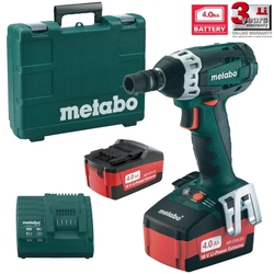 Metabo SSW18LT Impact Wrench Battery 18V 2x4Ah with Socket 1/2" & Hex