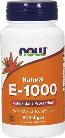 Now Foods Vitamin E Vitamin for the Skin & Antioxidant Action 1000iu 50 softgels