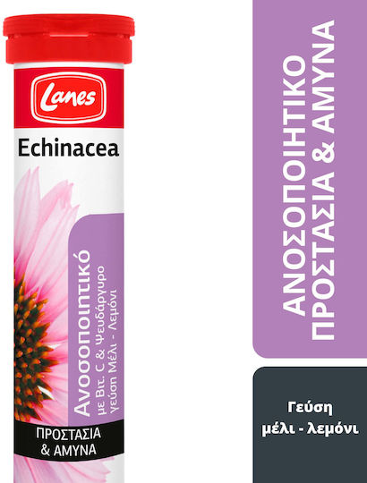 Lanes Echinacea Vitamin C Βιταμίνη για Ενίσχυση του Ανοσοποιητικού, τo Δέρμα & Αντιοξειδωτική δράση 135mg Honey Lemon 20 αναβράζοντα δισκία