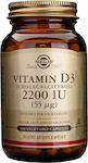 Solgar Vitamin D3 (Cholecalciferol) Βιταμίνη για Ανοσοποιητικό 2200iu 100 φυτικές κάψουλες