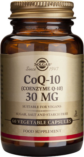 Solgar COQ-10 (Coenzyme Q-10) Gluten-Free 30mg 60 Vegetable Capsules
