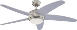 Westinghouse Bendan Ceiling Fan 132cm with Light and Remote Control Silver