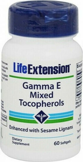 Life Extension Gamma E Tocopherol Βιταμίνη για τo Δέρμα & Αντιοξειδωτική δράση 60 μαλακές κάψουλες