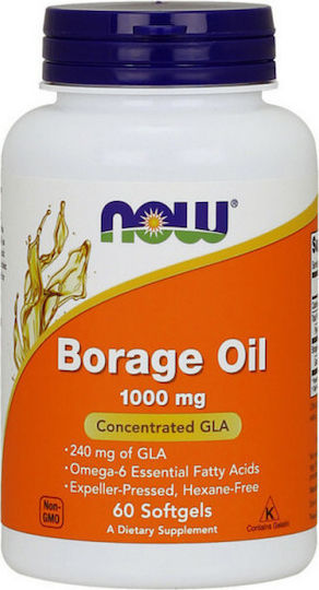 Now Foods Borage Oil Concentrated GLA Borage Seed Oil 1000mg 60 softgels