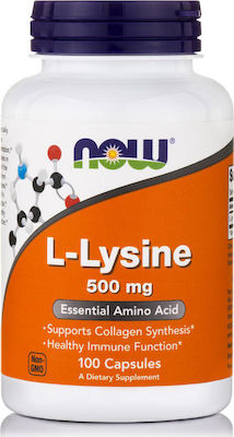 Now Foods L-Lysine 500mg 100 φυτικές κάψουλες