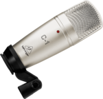 Behringer Condenser (Large Diaphragm) / Electret XLR Microphone C-1 Shock Mounted/Clip On Mounting Voice in Silver Color