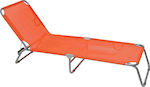 Campus Foldable Metallic Beach Sunbed Orange 195x57x27cm