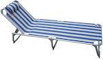 Summer Club Foldable Aluminum Beach Sunbed Blue with Pillow 188x58x30cm