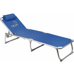 Escape Foldable Aluminum Beach Sunbed Blue with Pillow 188x59.6x30cm