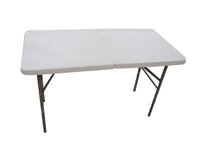 Summer Club Foldable Table for Camping in Case 122x61x73.5cm White