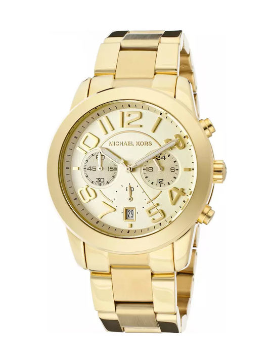 Michael Kors Mercer Uhr Chronograph Batterie mit Gold Metallarmband