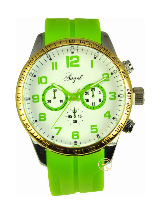 Watch with Green Rubber Strap AR.9086.GR