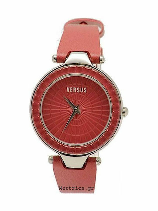 Versus by Versace Women's Watch with Red Leather Strap