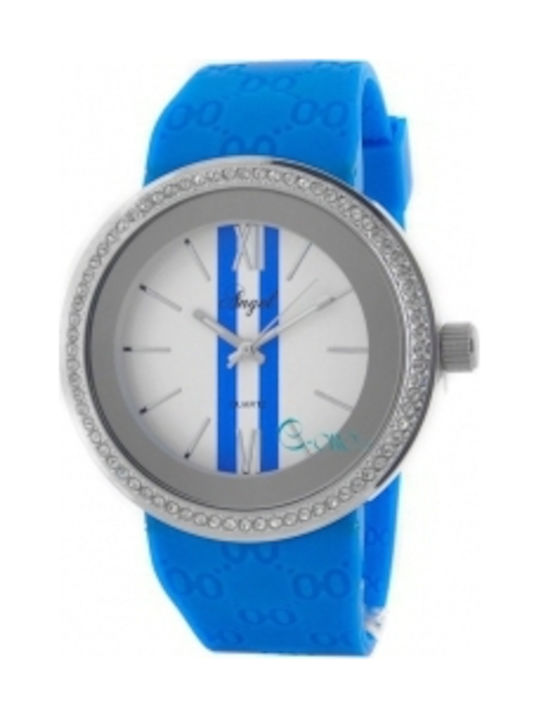 Crystals Blue Rubber Strap