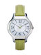 Timex Green Leather Strap Ladies