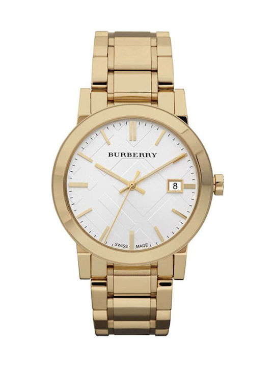 Burberry Herrenuhr 38mm Batterie mit Gold Metallarmband