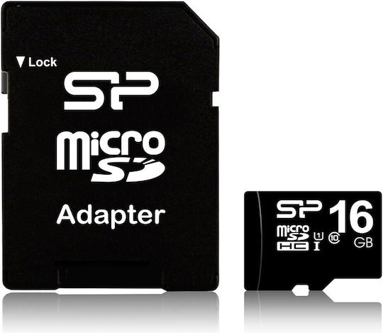Silicon Power microSDHC 16GB Geschwindigkeitsklasse 10 Hohe Geschwindigkeit 40MB/s mit Adapter