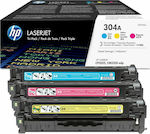 HP 304A Original Multipack Toner Laserdrucker Cyan/Gelb/Magenta 3Stück (CF372AM)