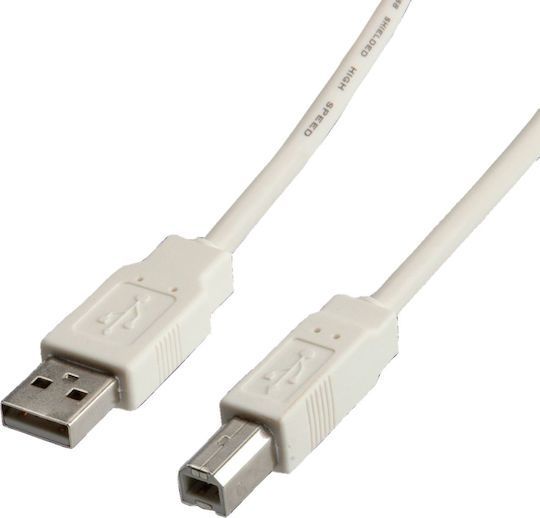 Roline 0.8m USB 2.0 Cable A-Male to B-Male White (S3101-100)