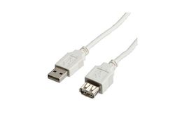 Roline S3112-250 USB 2.0 USB-A male σε USB-A female Λευκό 1.8m