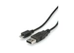 Roline USB 2.0 to micro USB Cable Μαύρο 1.8m (S3152)