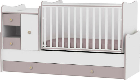 Lorelli Babybett Multifunktional Minimax White & Cappuccino für Matratze 60x120cm