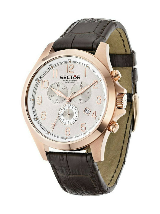 Sector Watch Chronograph Battery with Brown Leather Strap