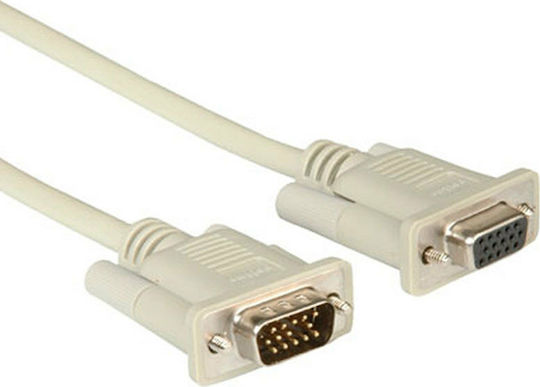 Roline VGA male to VGA female White 1.8m Cable (11.01.6518)