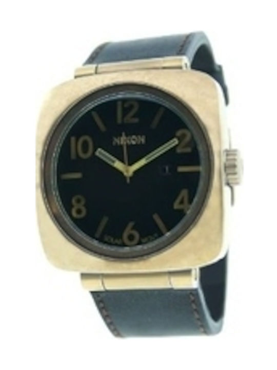 Nixon black leather watch store