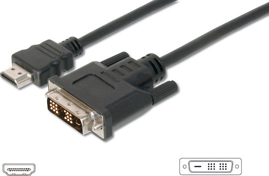 Digitus AK-330300-020-S 2m DVI-D male to HDMI male Cable Black (AK-330300-020-S)