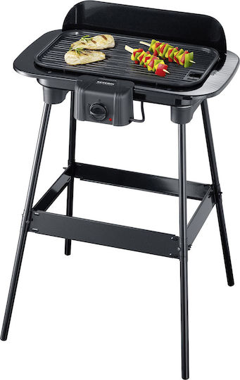 Severin With Legs Electric Grill Aluminium Grill 1600W with Adjustable Thermostat 38cmx22.4cmcm