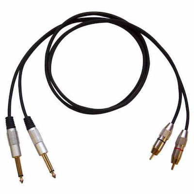 Bespeco RCJJ300 Kabel 2x 6,3mm Stecker - 2x RCA-Stecker 3m Schwarz (RCJJ300)