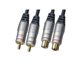 Clicktronic Audio Cable 2x RCA male - 2x RCA female 1.5m (52138)