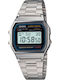Casio Vintage Iconic Digital Men's Watch 33mm Battery with Silver Metal Bracelet