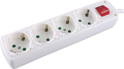 SAS 4-Outlet Power Strip 3m White