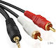 Καλώδιο Ήχου 3.5mm male - RCA male Μαύρο 1.5m με Επίχρυσους Ακροδέκτες