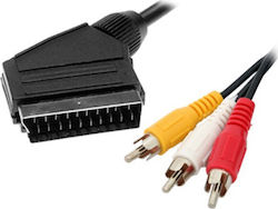 AV Cable Scart male - 3x RCA male 1.5m