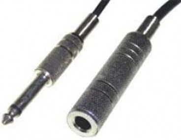 Kabel 6,3mm Stecker - 6,3mm Buchse 5m Schwarz