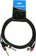 Accu-Cable Кабел 2x 6,3 мм мъжки - RCA мъжки 3м (AC-2R-2J6M/3)