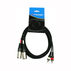 Accu-Cable AC-2XM-2RM/3 Cablu XLR de sex masculin - RCA de sex masculin Negru 3m (AC-2XM-2RM/3)