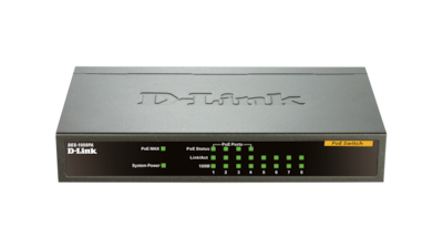 D-Link DES-1008PA Unmanaged L2 PoE Switch with 8 Ethernet Ports