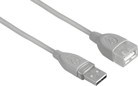 HAMA USB 2.0 Kabel USB-A-Stecker - USB-A-Buchse Gray 5m 00078400