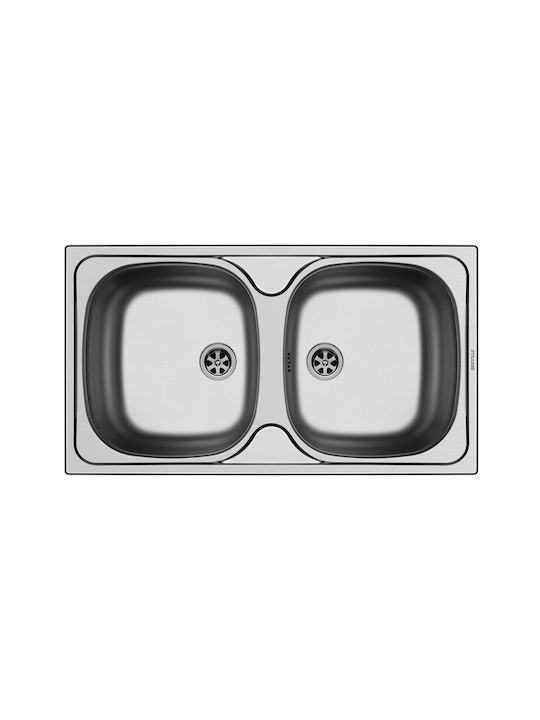 Maidtec Bradford 2B Drop-In Kitchen Inox Satin Sink L78xW43.5cm Silver