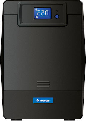 Tescom LCD 650AP UPS Line-Interactive 650VA 390W με 2 Schuko Πρίζες