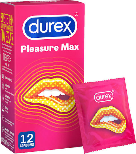 Durex Prezervative Pleasuremax 12 buc 56mm cu striații