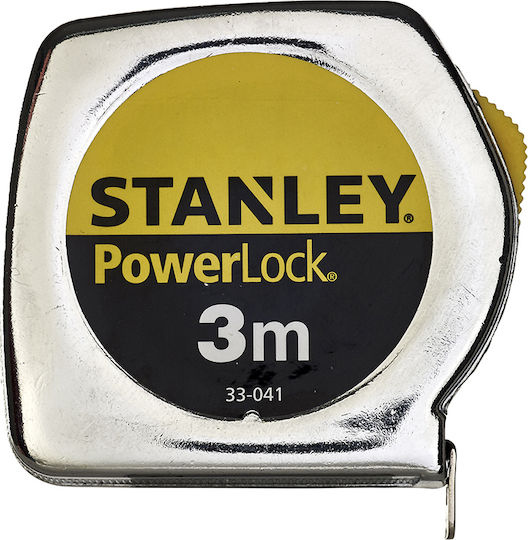 Stanley Powerlock Μετροταινία με Αυτόματη Επαναφορά 19mm x 3m