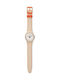 Swatch Watch with Orange Rubber Strap