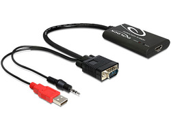 DeLock HDMI female to 3.5mm / USB-A / VGA male (62407)