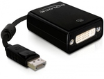 DeLock Konverter DisplayPort männlich zu DVI-I weiblich Schwarz 1Stück (61847)